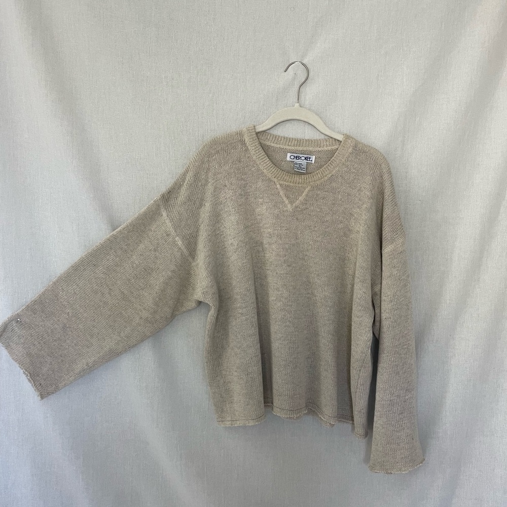 Cherokee Beige Men's Crewneck Sweater